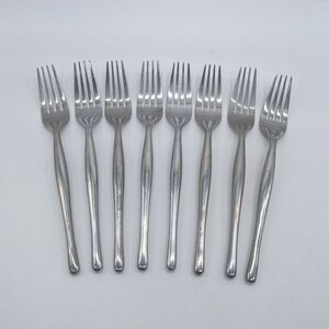 Set of 8 Hampton Silversmiths HSV84 Stainless Dinner Forks 7.75”